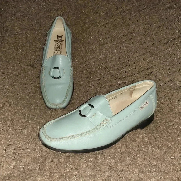 MEPHISTO "Idelia" Classic Loafer-Light Blue/Green - Picture 1 of 7